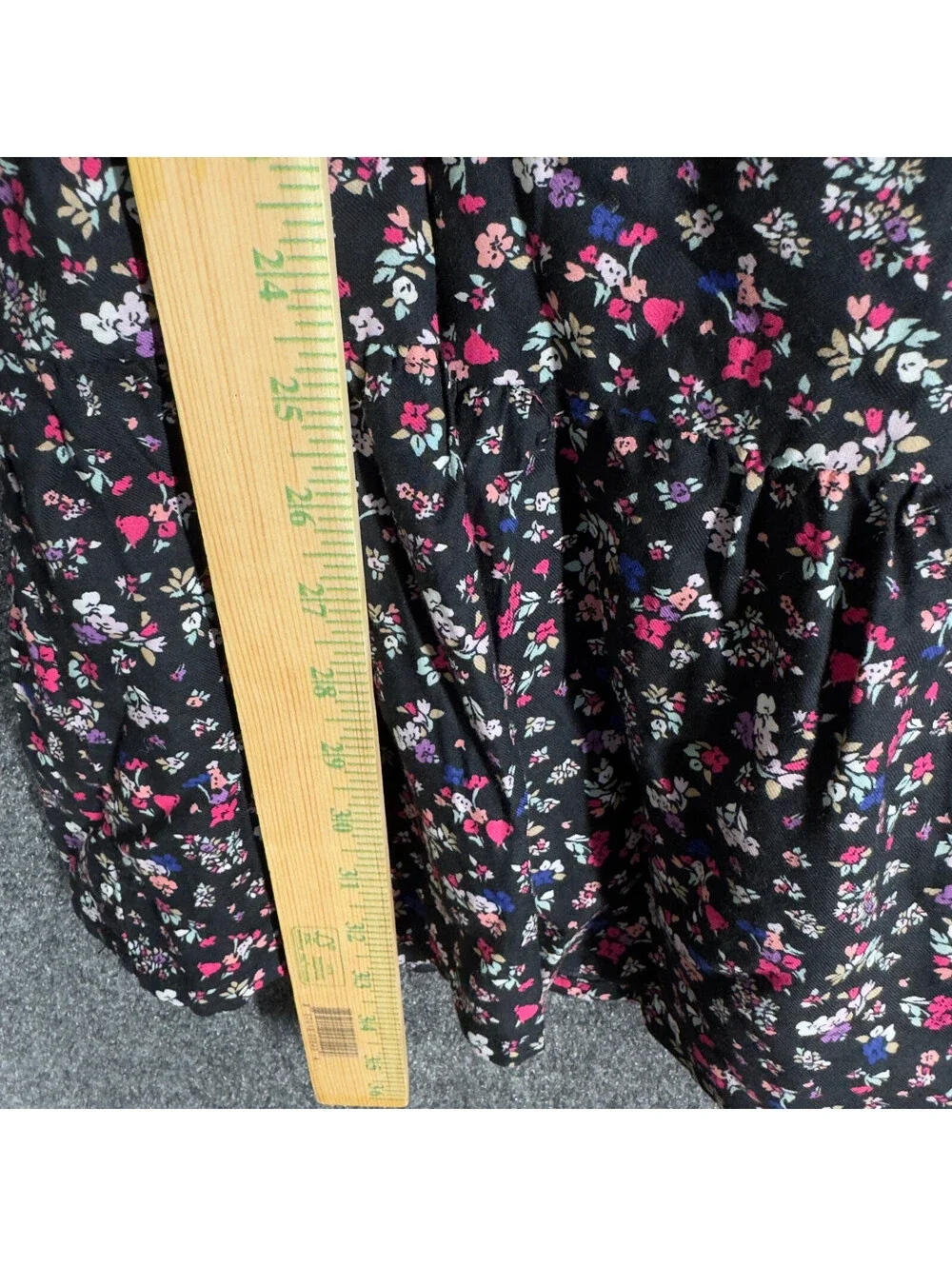 Carter's Dress Girls 8/8A Black Floral Sheath Short V-Neck Long Sleeve Casual